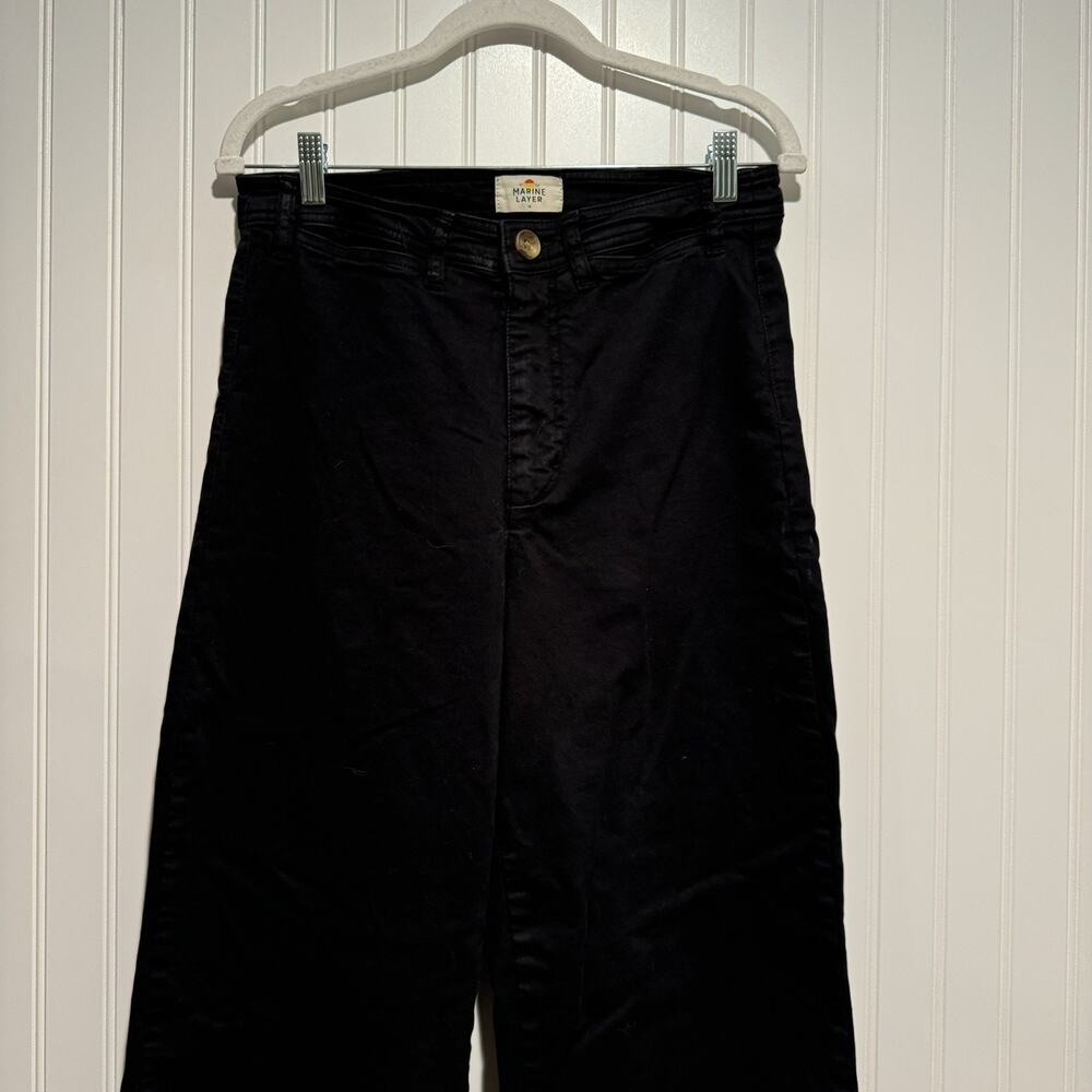 Marine Layer Black Bridget Pants Wide Leg High Waisted Size 10 - Picture 3 of 7
